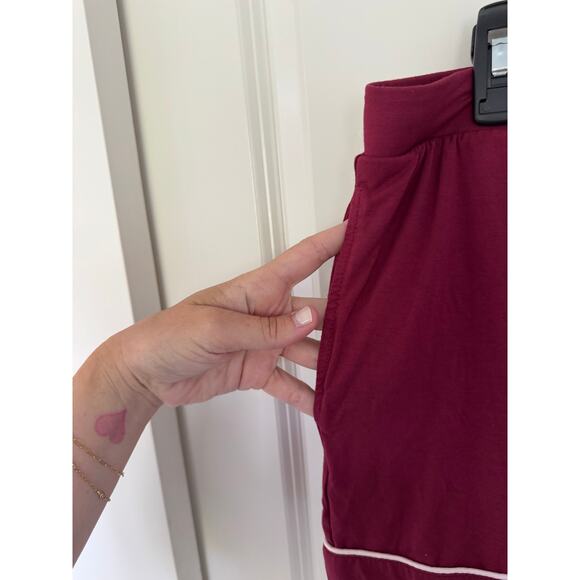 Kindred Bravely Clea Bamboo Pajama Shorts Maroon XL - Picture 4 of 5